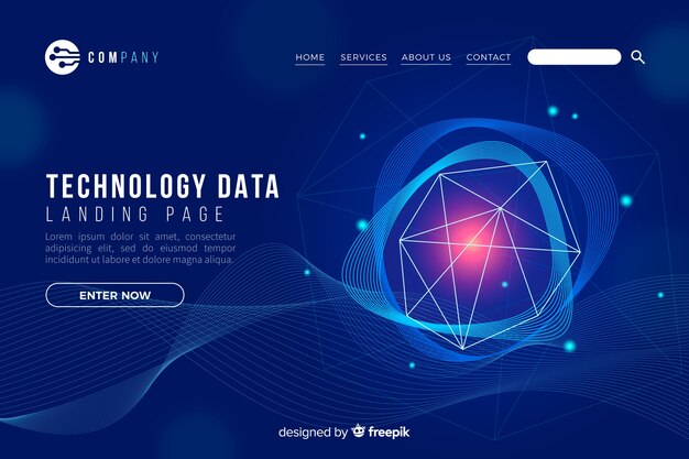 Página de inicio del concepto de tecnología