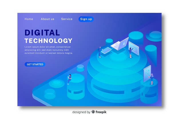 Página de inicio del concepto de tecnología