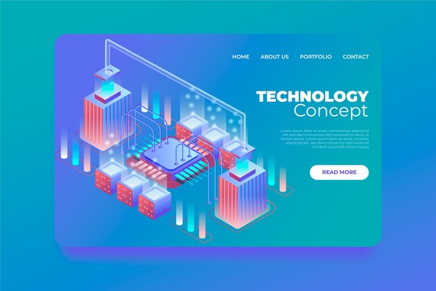 Página de inicio del concepto de tecnología
