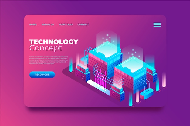 Página de inicio del concepto de tecnología