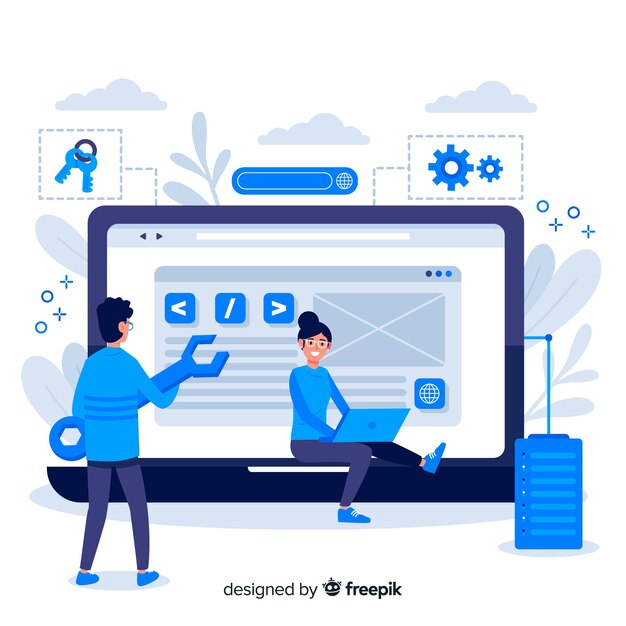 Página de inicio de configuración del sitio web conceptual