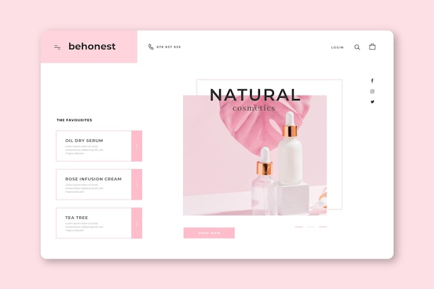 Página de inicio de cosméticos naturales