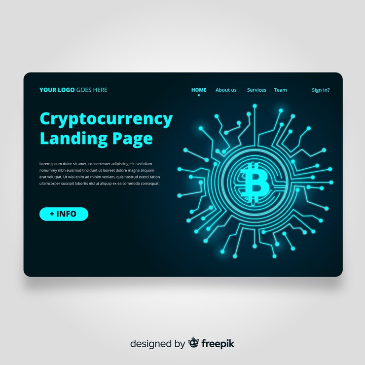 Vector gratuito página de inicio de criptomoneda