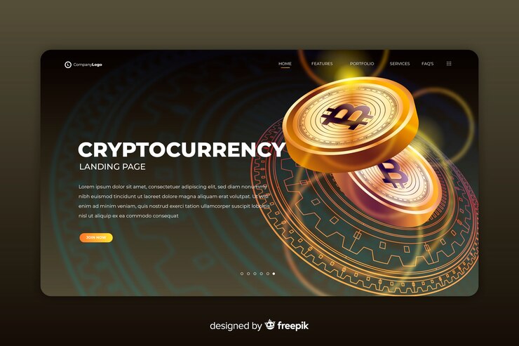 Vector gratuito página de inicio de criptomoneda