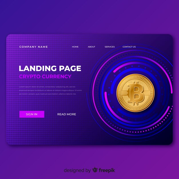 Página de inicio de criptomoneda