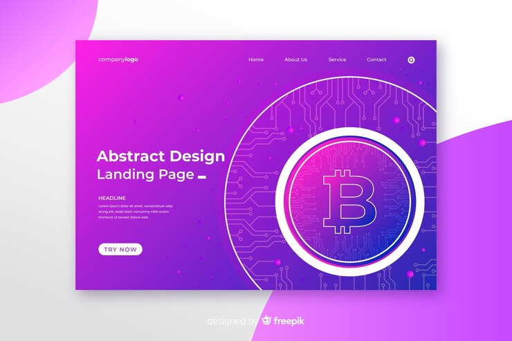 Vector gratuito página de inicio de criptomoneda