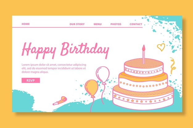 Página de inicio de cumpleaños para niños