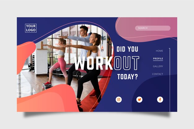 Página de inicio deportiva con imagen