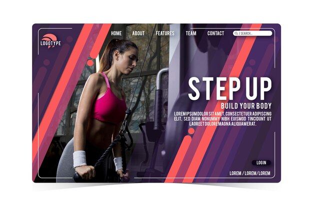 Página de inicio deportiva con imagen