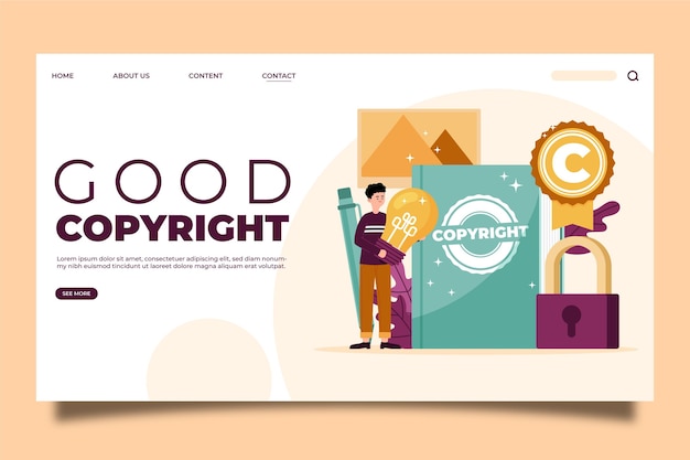 Vector gratuito página de inicio de derechos de autor