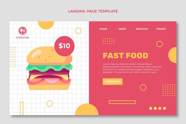 Página de inicio de diseño plano