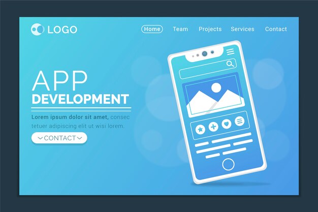 Página de inicio con diseño de teléfono inteligente