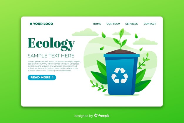 Página de inicio de ecología minimalista