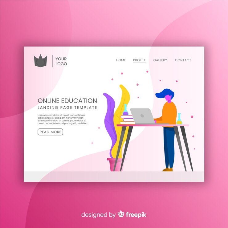 Vector gratuito página de inicio de educación en línea