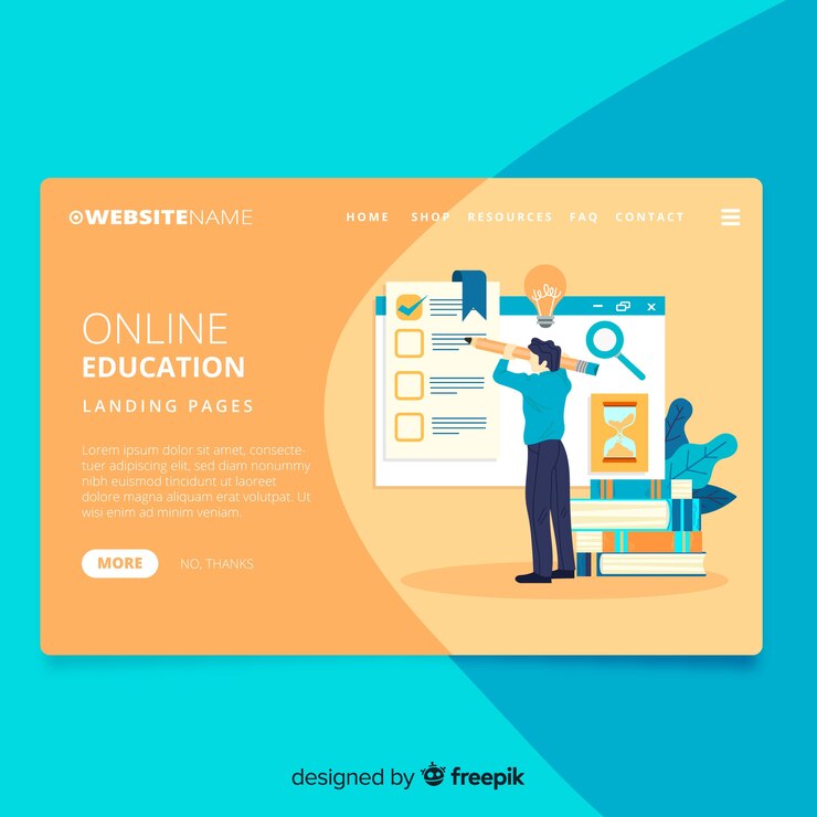 Vector gratuito página de inicio de educación en línea