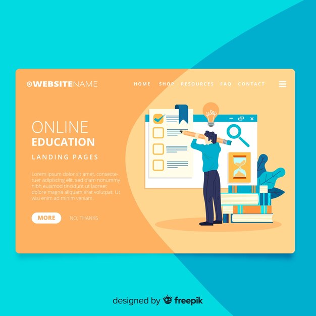 página de inicio de educación en línea