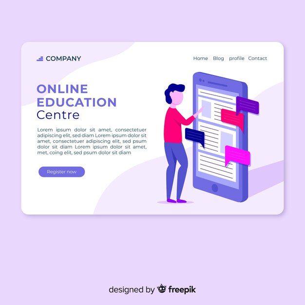 página de inicio de educación en línea