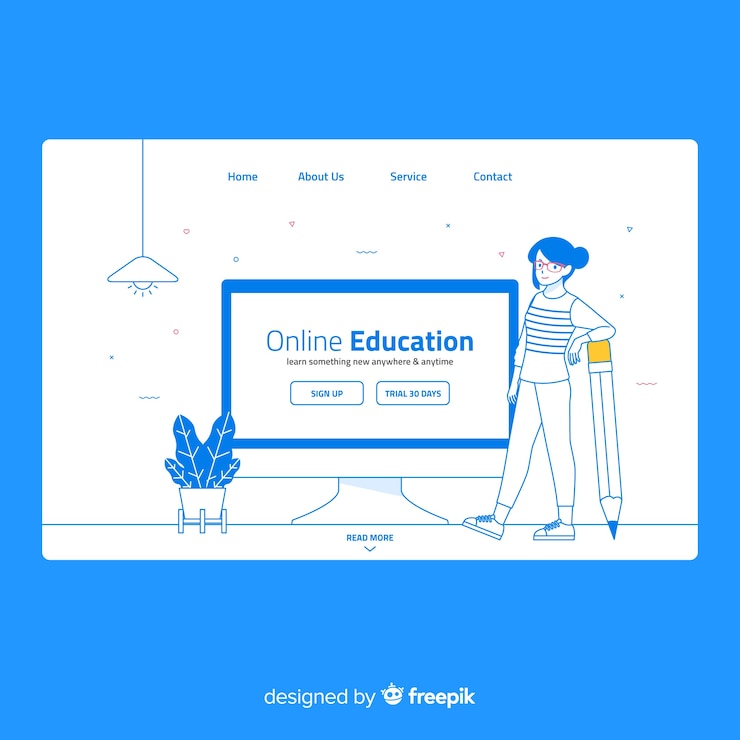Vector gratuito página de inicio de educación en línea