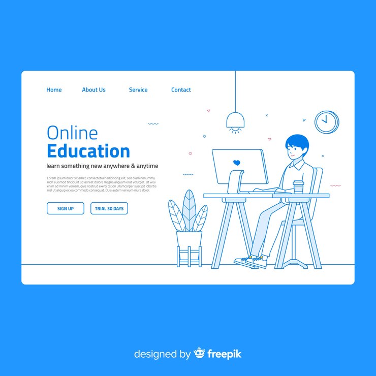 Vector gratuito página de inicio de educación en línea