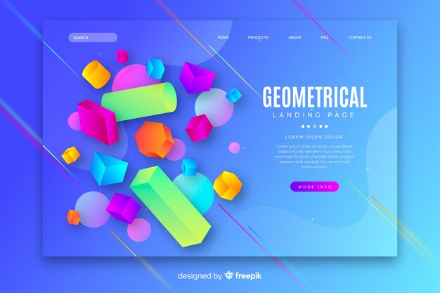Página de inicio de elementos geométricos 3D