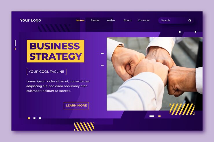 Vector gratuito página de inicio de estrategia empresarial