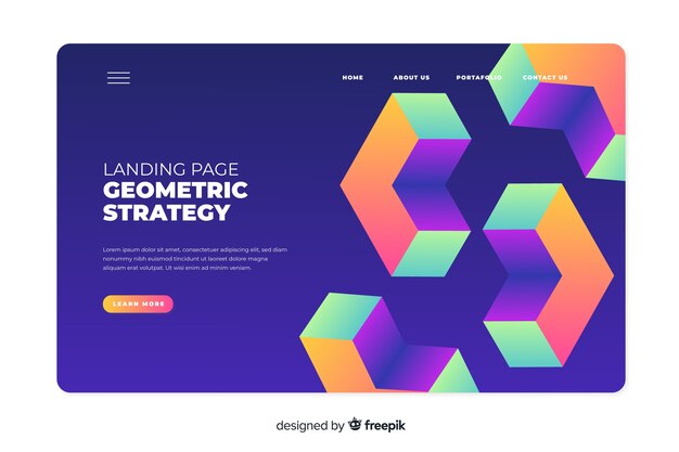 Página de inicio de estrategia geométrica 3D