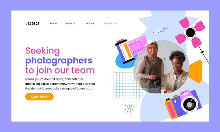 Vector gratuito página de inicio del estudio de fotografía