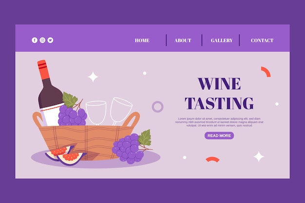 Vector gratuito página de inicio del festival del vino dibujada a mano.