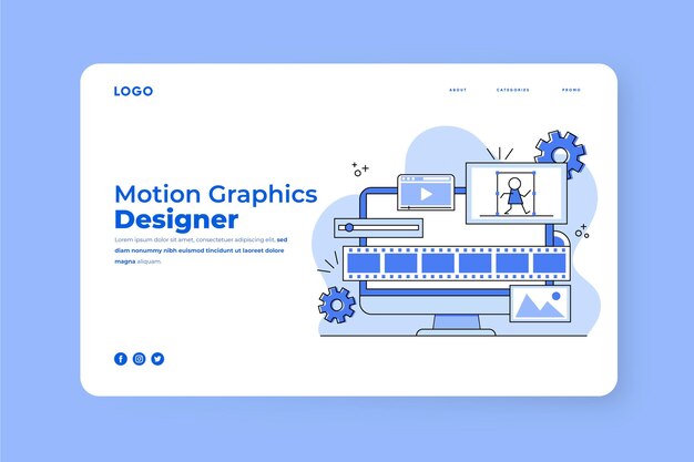 Página de inicio de flat motiongraphics