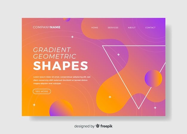 Vector gratuito página de inicio de formas geométricas gradientes