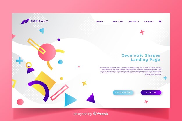 Página de inicio de formas geométricas