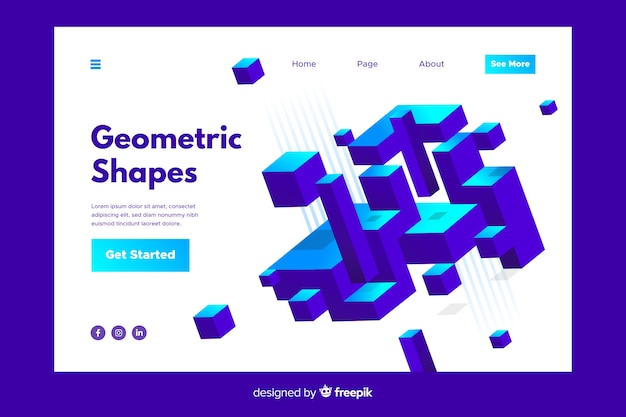 Vector gratuito página de inicio de formas geométricas