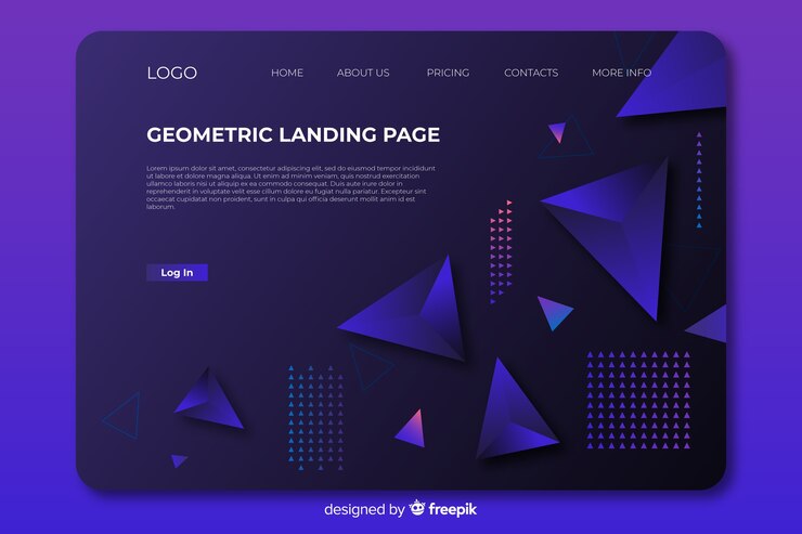 Vector gratuito página de inicio de formas geométricas