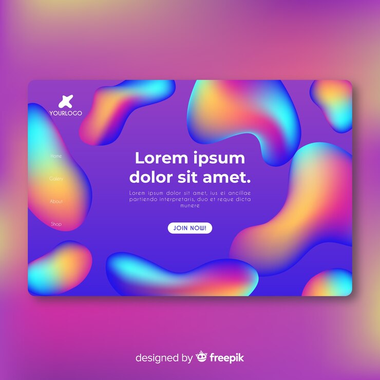 Vector gratuito página de inicio de formas líquidas