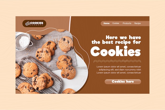 Página de inicio de galletas de chocolate