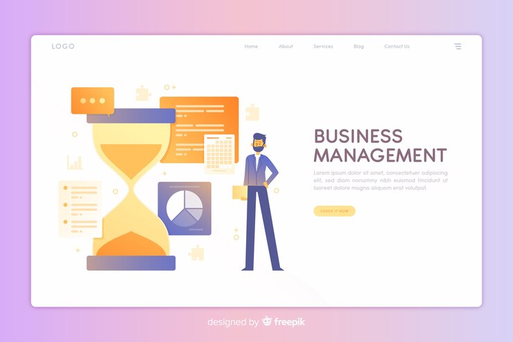 Vector gratuito página de inicio de gestión empresarial