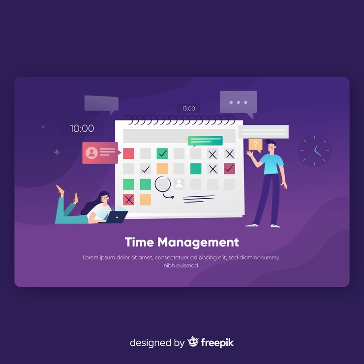 Vector gratuito página de inicio de gestión del tiempo