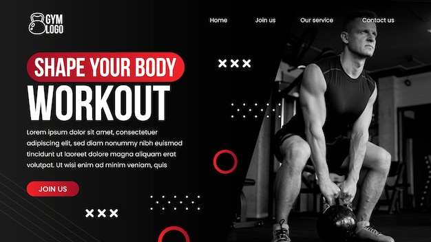 Página de inicio del gimnasio degradado