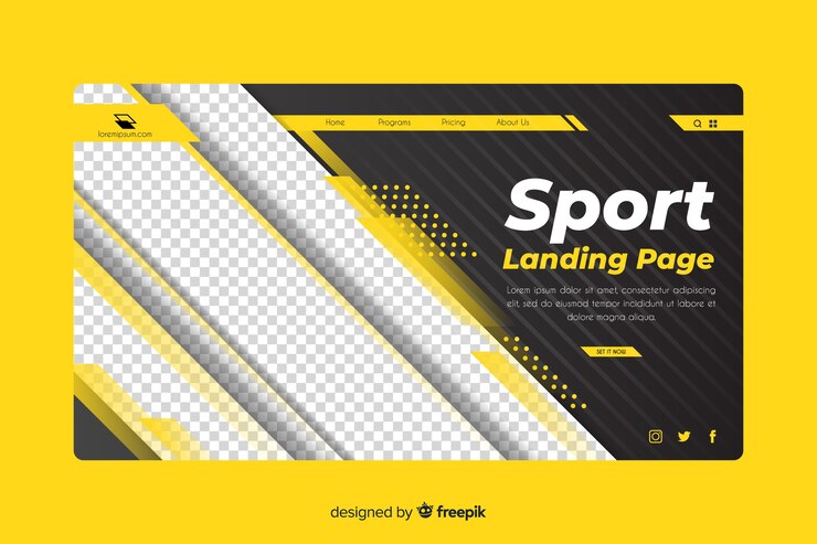 Vector gratuito página de inicio del gimnasio deportivo