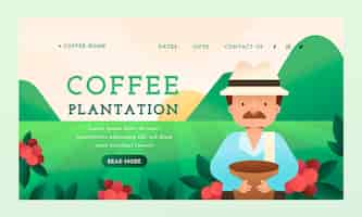 Vector gratuito página de inicio de gradiente de plantación de café