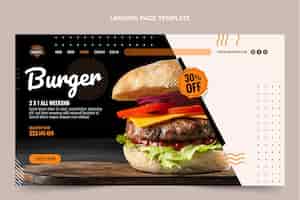 Vector gratuito página de inicio de hamburguesa plana