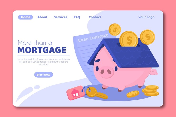 Vector gratuito página de inicio de hipotecas