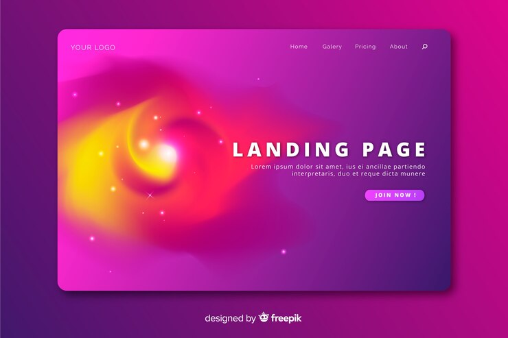 Vector gratuito página de inicio de ilusión con gradiente