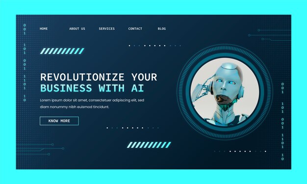 página de inicio de inteligencia artificial degradada