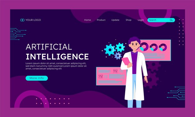 Página de inicio de inteligencia artificial dibujada a mano