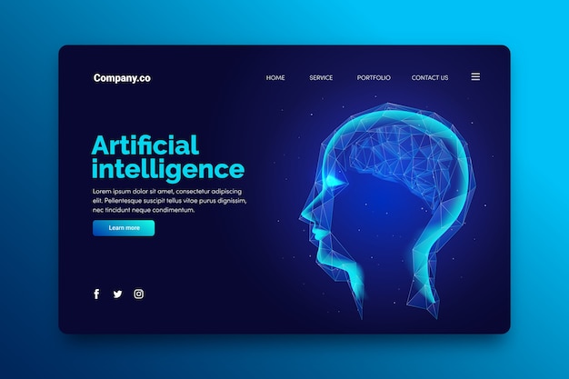 Vector gratuito página de inicio de inteligencia artificial