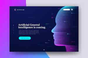 Vector gratuito página de inicio de inteligencia artificial