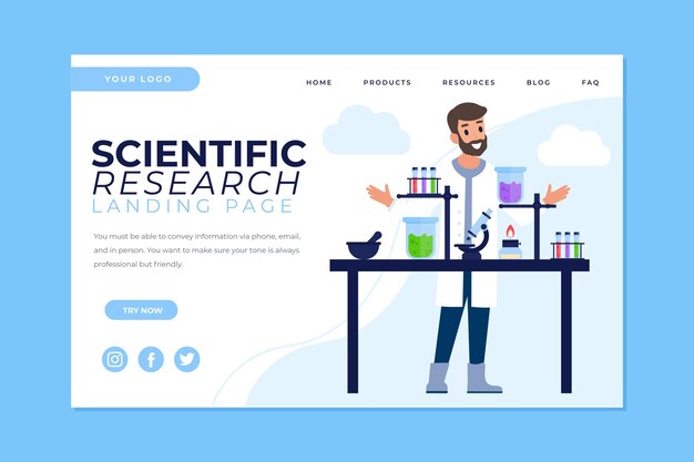 Página de inicio de investigación científica