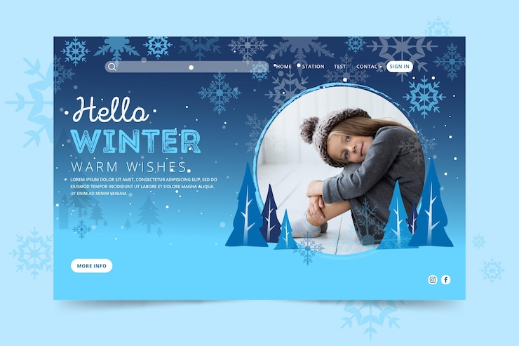 Vector gratuito página de inicio de invierno