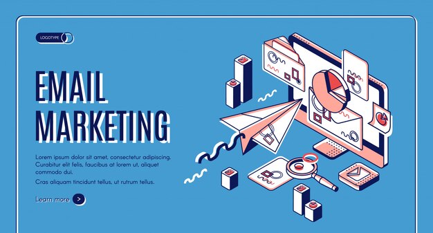 Página de inicio de marketing por correo electrónico, servicios de spammers